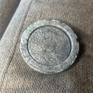 Intricate Jade Pendant and Bangle Set